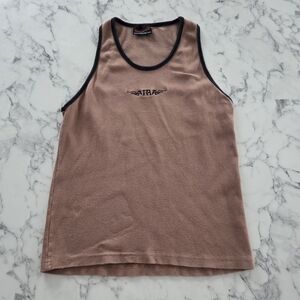 Hot Bodz Y2K Milk Chocolate Brown Sleeveless Ribbed Tank Top Medium Vintage